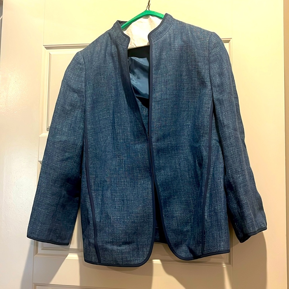 Blue linen Akris jacket